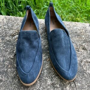 Susina Blue Kellen Almond Toe Suede Loafers